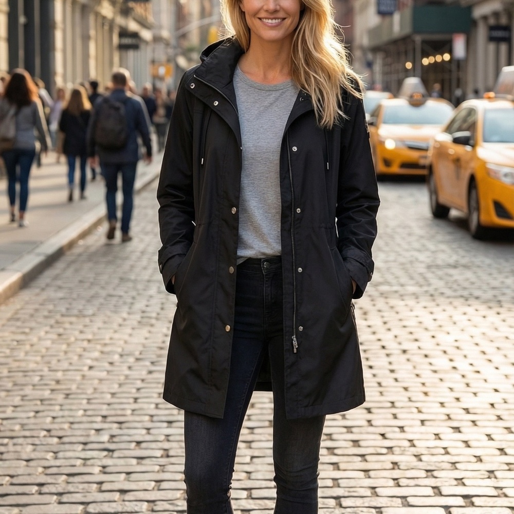 London Fog Light Rain Coat XL Black